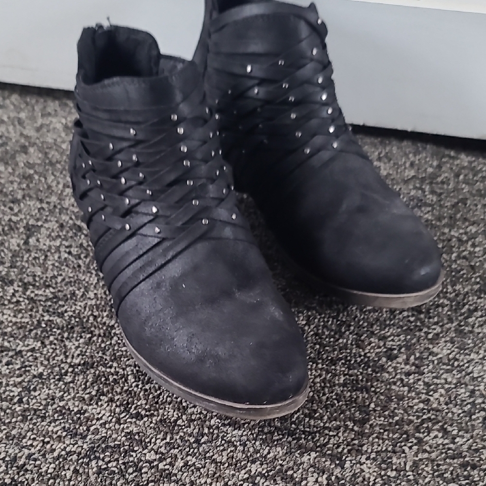 Women's Black Ankle Boots Wide Width